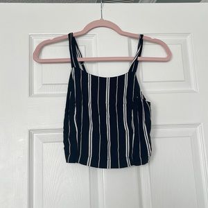 Hollister black and white cropped tank top